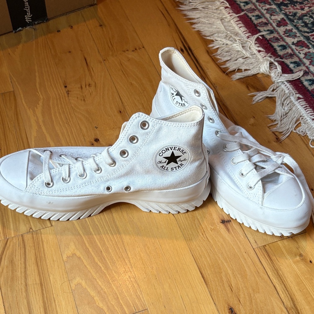 Converse White Platform High-Tops
